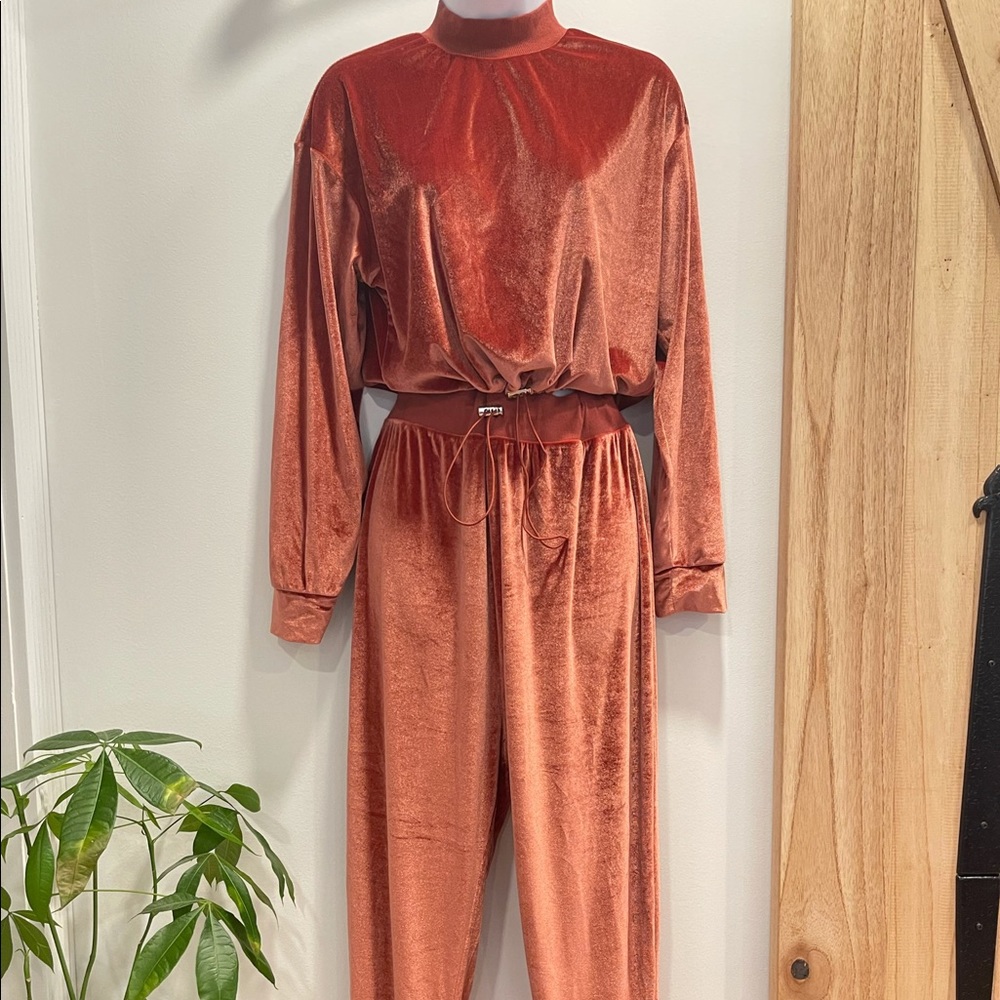 Topshop Velour Jump Suit
